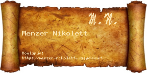 Menzer Nikolett névjegykártya